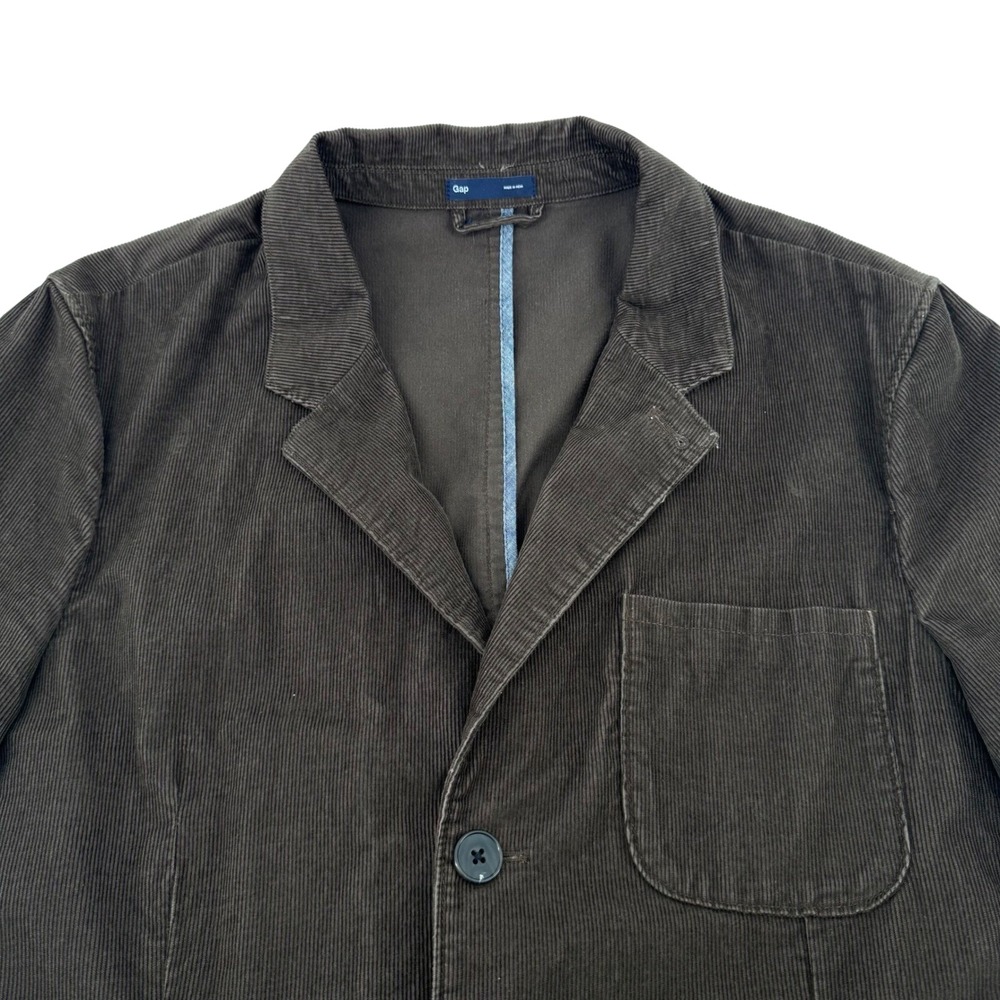 Gap‎ Corduroy Blazer Jacket Mens XL Brown 3-Button Patch Pocket Dark Academia